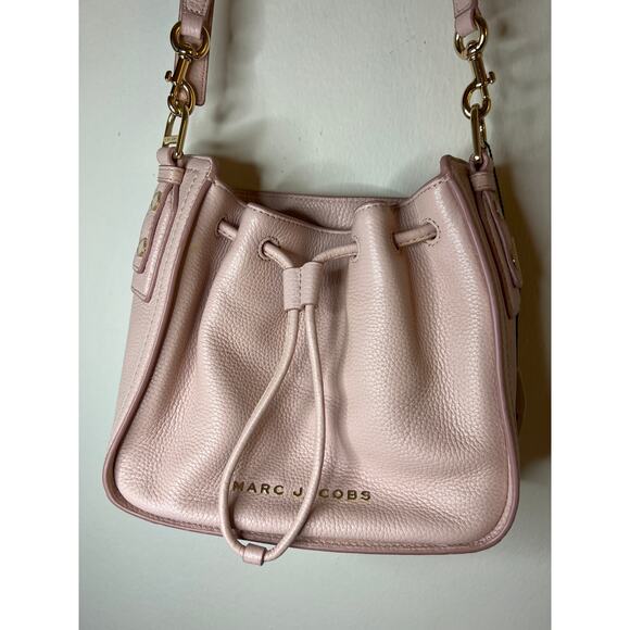 Marc Jacobs Peach Orange Pink Small Leather Mini Bucket/Shoulder Bag - Picture 7 of 16